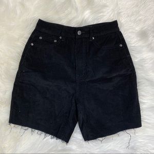 NWT Glassons Black Velvet Corduroy Longline Shorts